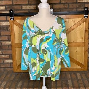 Womens Venezia Double V Neck Blouse